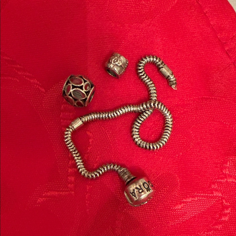 Damaged Pandora Silver Charm Bracelet